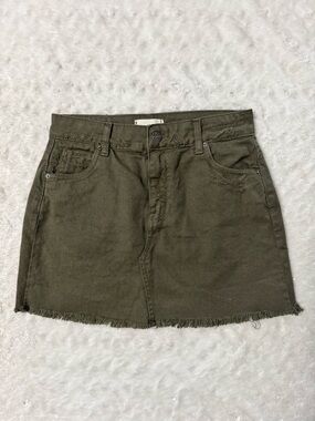 Olive Mini Denim Skirt - Classic Casual Style